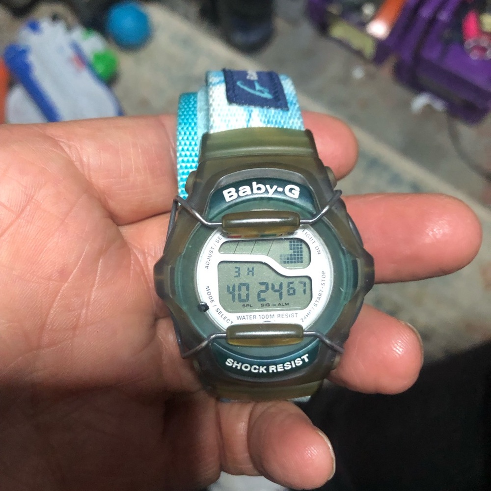 Green And Blue Smartwatch With Digital Display